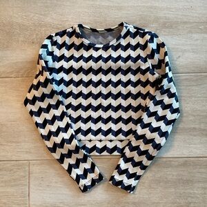 Seea Navy and White Geometric Swim Coverup